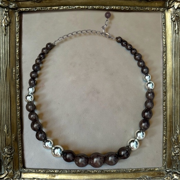 ANTHROPOLOGIE • Wooden Bead Bohemian Hippie Beach Collar Layered Necklace - Picture 5 of 5